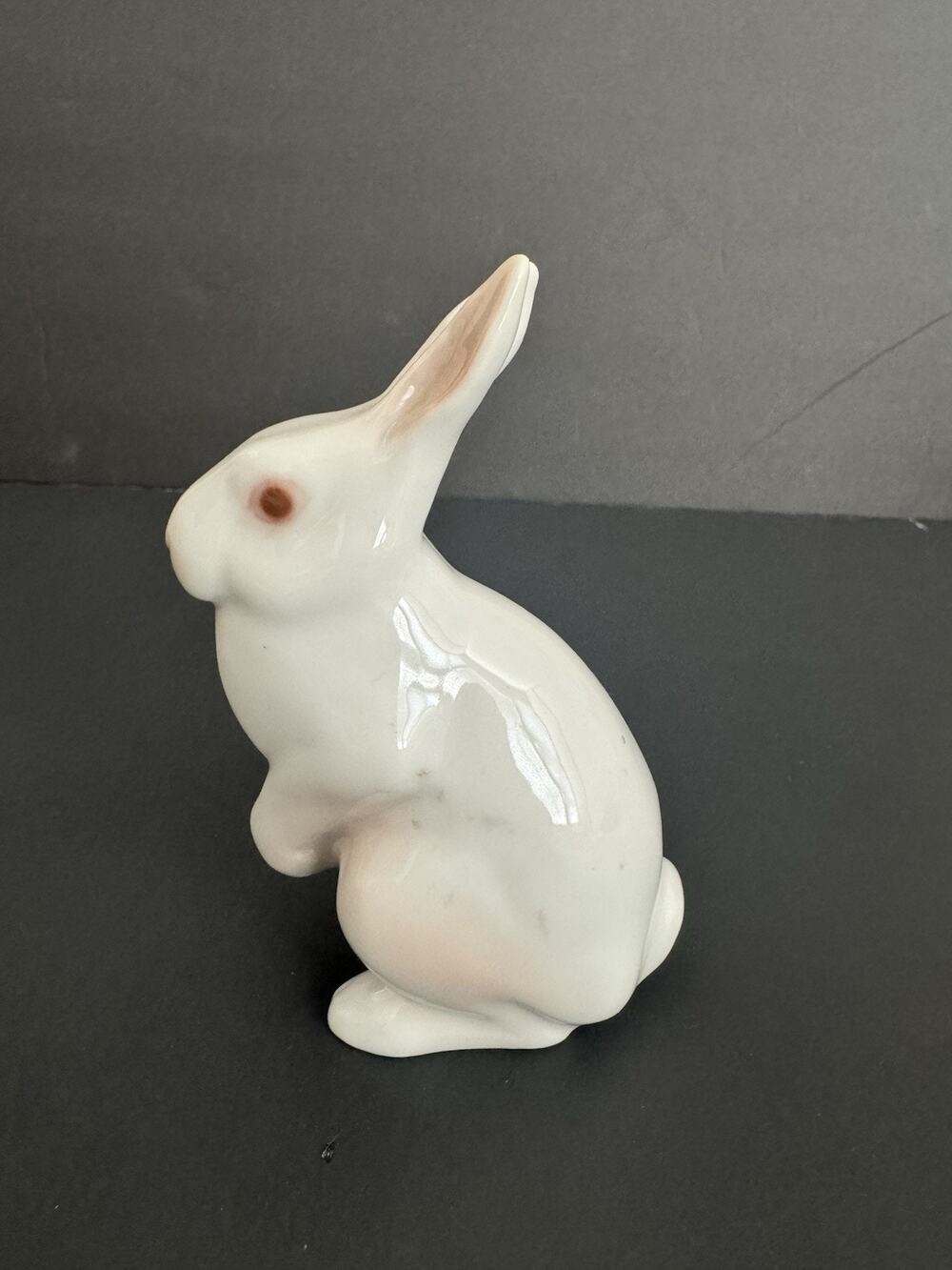 Bing & Grondahl White Rabbit Porcelain Figurine Antique Denmark Signed 2443